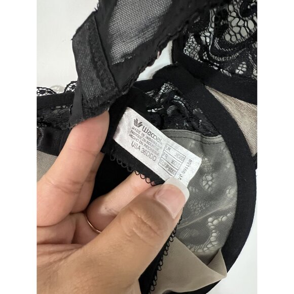 Wacoal Black Lace All Dressed Up Underwire Bra 851166 Size 36DDD - Picture 6 of 7